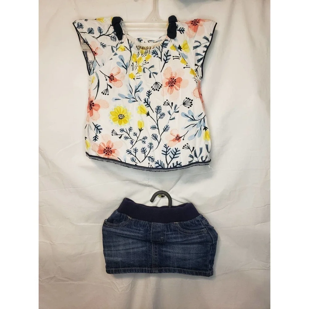 Genuine kids for OshKosh 2T outfit. Top and skirt. Top has stain